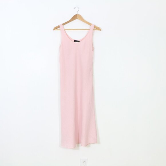 *Vintage 1990 Modissa Light Pink Linen Shift Dress - Picture 1 of 8